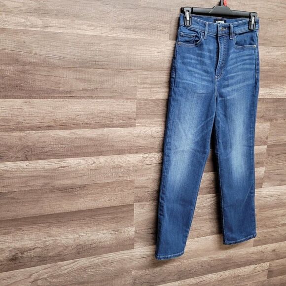 Express Straight Super High Rise Ankle Jeans Blue‎ Medium Wash Womens 2 - Picture 5 of 16